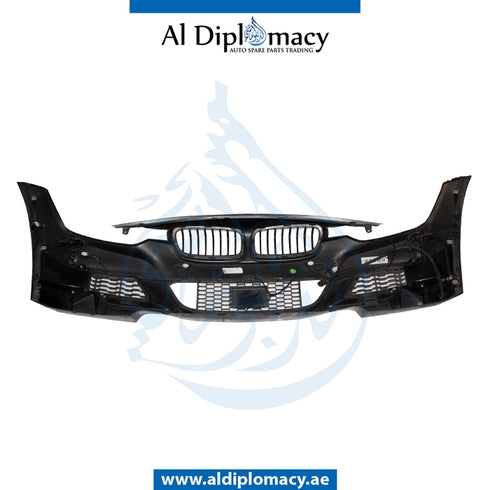 Front Bumper, WITH Wiper, AND CAMERA Hole, M Style, COMPLETE for BMW 3 Series F30 (2011-2015) models